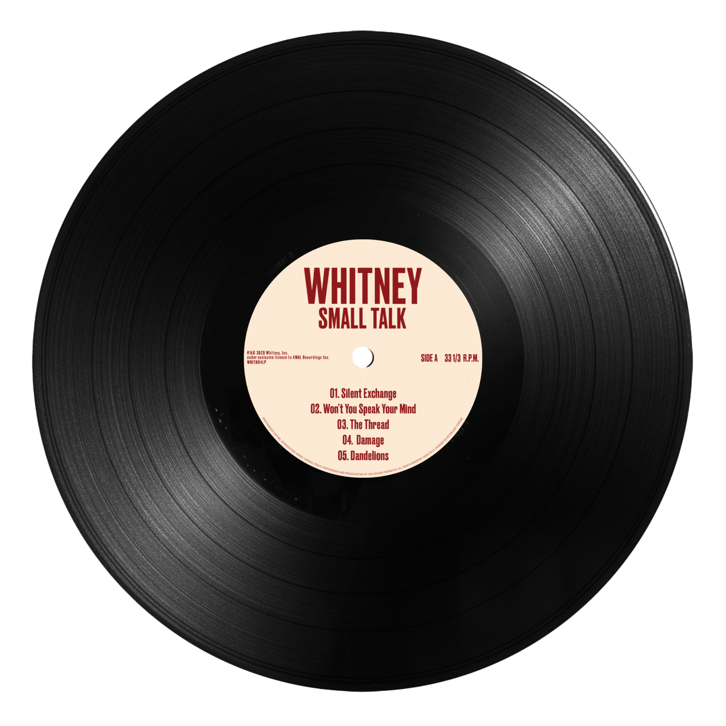 Whitney “Small Talk” - Black Vinyl UK